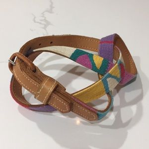 Embroidered Leather Belt